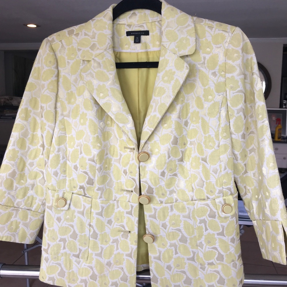 Semantiks Gold/Yellow Brocade Blazer Sz Petite 6